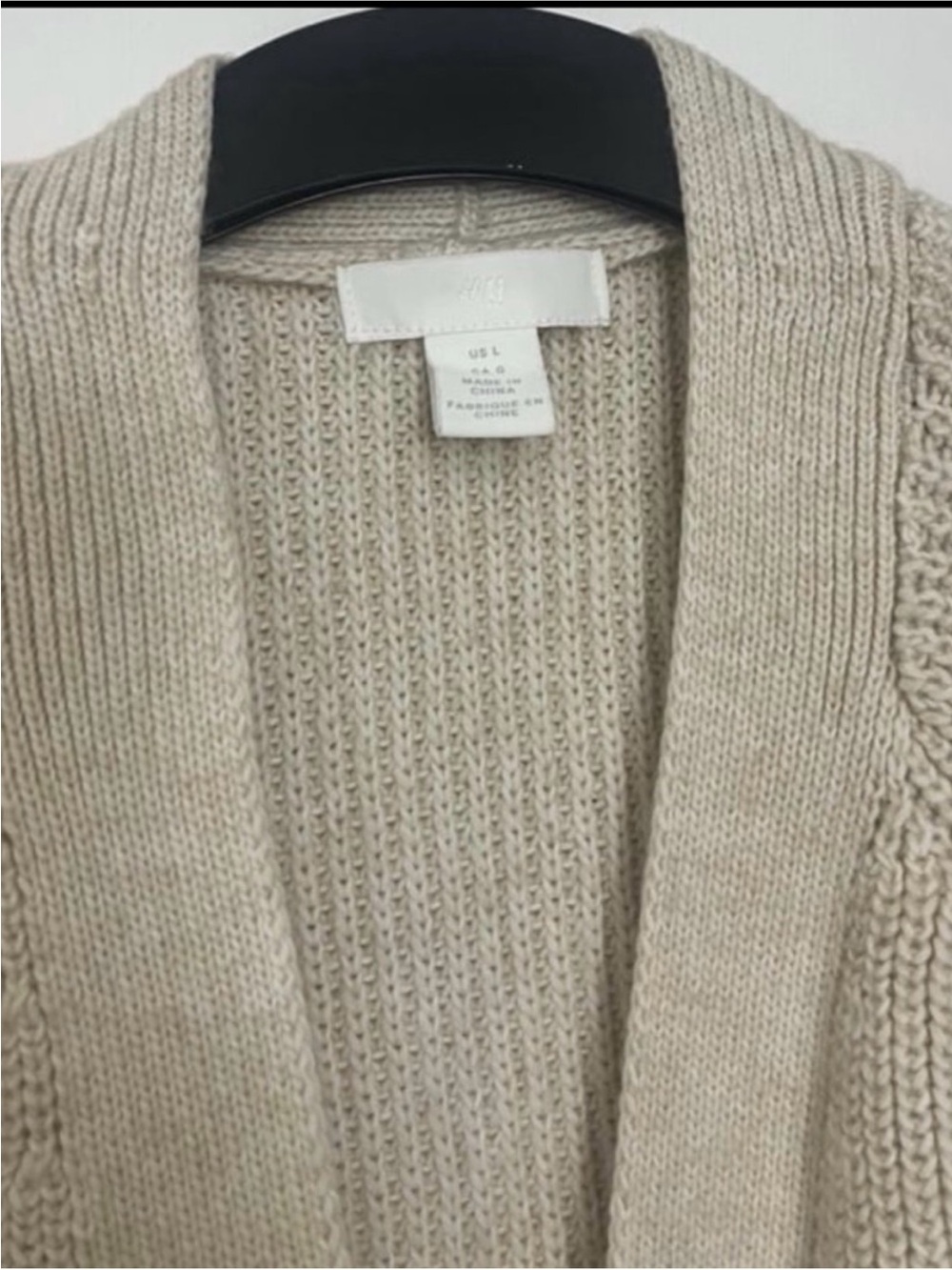 H&M Oversized Ribbed Button Cardigan - Cream - Picture 4 of 7